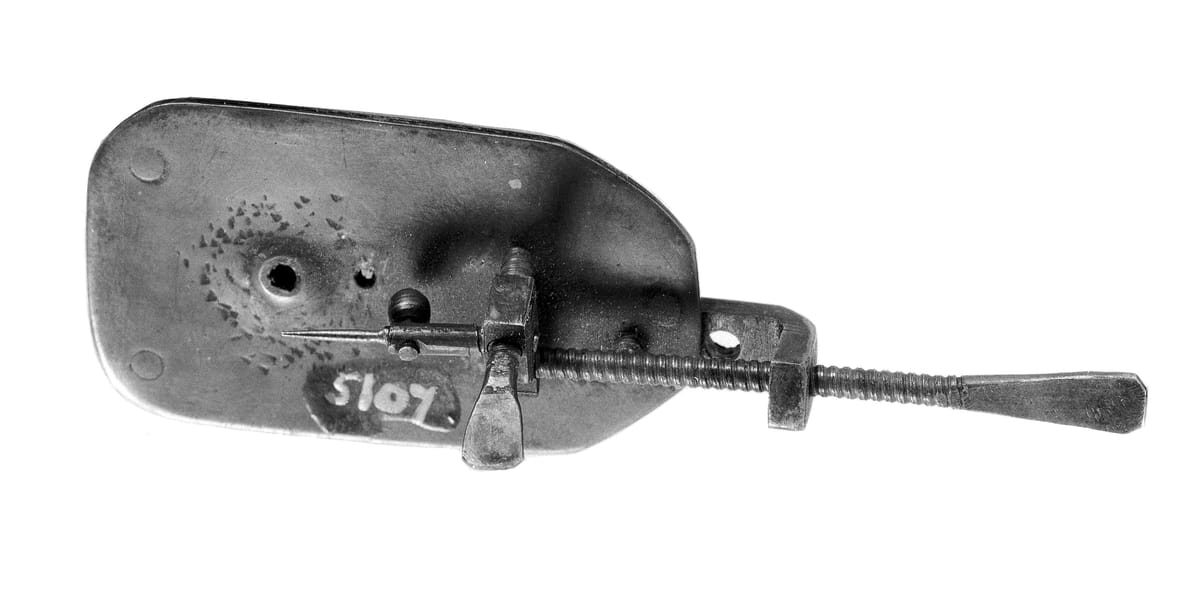 A copy of a Leeuwenhoek microscope